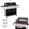 Royal Gourmet GA6402H 6-Burner Propane Gas Grill with Sear Burner and Side Burner, 74,000 BTU, Cabinet Style Outdoor BBQ Grill