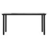 Patio Dining Table Black 63"x31.5"x29.1" Steel and Tempered Glass