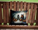 Krampus The Christmas Demon Spooky Halloween Throw Pillow Machine Washable, Indoor Outdoor Decorative Pillow for Couch, Bed or Patio, 14Hx14W