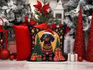 Black and Tan Dachshund Christmas Throw Pillow Machine Washable, Indoor Outdoor Decorative Pillow for Couch, Bed or Patio, 14Hx14W