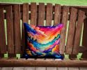 Colorful Amaranths Throw Pillow Machine Washable, Indoor Outdoor Decorative Pillow for Couch, Bed or Patio, 14Hx14W