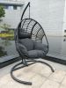 High Quality Outdoor Indoor Black color PE Wicker Swing Egg chair