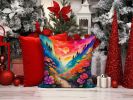 Colorful Geraniums Throw Pillow Machine Washable, Indoor Outdoor Decorative Pillow for Couch, Bed or Patio, 14Hx14W