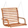 Swing Bench Solid Wood Bent with Teak Finish 49.6"x24.8"x36.2"