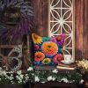 Colorful Chrysanthemums Throw Pillow Machine Washable, Indoor Outdoor Decorative Pillow for Couch, Bed or Patio, 14Hx14W