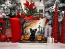 Affenpinscher Spooky Halloween Throw Pillow Machine Washable, Indoor Outdoor Decorative Pillow for Couch, Bed or Patio, 14Hx14W