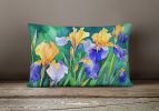 State Watercolor Flowers Throw Pillow Throw Pillow for Indoor Couch Bed Outdoor Patio Washable, Tennessee Iris 1706,12Hx16W