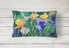 State Watercolor Flowers Throw Pillow Throw Pillow for Indoor Couch Bed Outdoor Patio Washable, Tennessee Iris 1706,12Hx16W