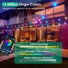 52.5FT Colorful Outdoor String Lights Smart RGB LED Patio Lights IP66 Waterproof