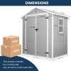 Resin Shed 6x4.4FT,Plastic Shed,Outdoor Storage Shed for Garden Tool,Waterproof Resin Shed with Floor,Lockable Doors for Patio