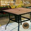 5 Piece Patio Dining Set with 4 Swivel Dinings Chairs & 1 Wood-Like Dinings Table, Outdoor Patio Dining Table Chair Set