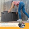 50 Gallon Medium Capacity All Weather Construction Resin Outdoor Storage Deck Box With Arched Lid for Patio or Pool Garden Shelf