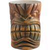 Outdoor Side Table Statue Grande Tiki Spirit Face Kanaloa Teeth for Patio,Bar or Den,15 Inches Wide, 20 Inches Tall,Sculptures