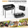 3 Burner Propane Gas Stove with Carrying Bag, 225,000 BTU Patio Outdoor Camping Burner with Wind Panel & CSA Listed Regulator,