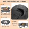 35.5 Feet Patio Fire Pit Dining Table With Cooking BBQ Grate