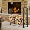 4 Feet Outdoor Heavy Duty Steel Firewood Wood Storage Rack