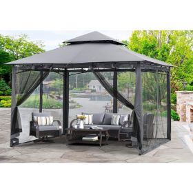 8x8 Gazebo, Garden Gazebos for Patios with Stable Steel Frame and Netting Walls, Gazebo (size: 8x8)