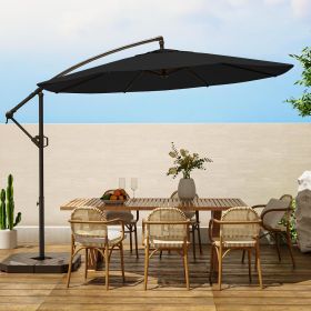 Patio Umbrellas for Double Sided with Base, Tilt The Canopy From 90 To 180 Degrees, 10ft Outdoor Umbrella (Color: Tan)