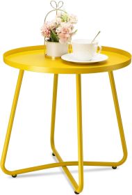 Outdoor Table, Excellent Rust and Corrosion Resistance, Weather-resistant Properties, Patio Table (Color: Yellow)