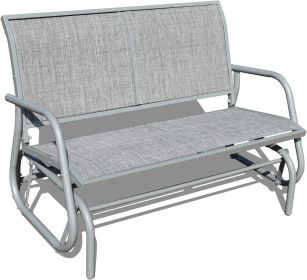 2 Person Swing Glider Chair Patio Swing Bench Garden Rocking Seat for Outdoor Patio,Backyard,Deck Swimming Pool (Color: Grey)