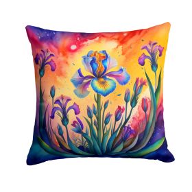 Colorful Iris Throw Pillow Machine Washable, Indoor Outdoor Decorative Pillow for Couch, Bed or Patio, 14Hx14W (Default: Default)