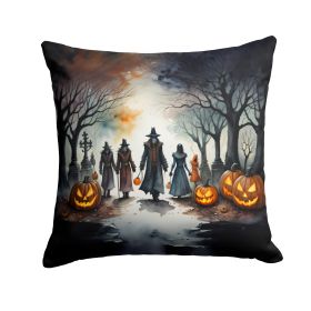 Vampires Spooky Halloween Throw Pillow Machine Washable, Indoor Outdoor Decorative Pillow for Couch, Bed or Patio, 14Hx14W (Default: Default)