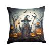 Witch Spooky Halloween Throw Pillow Machine Washable, Indoor Outdoor Decorative Pillow for Couch, Bed or Patio, 14Hx14W