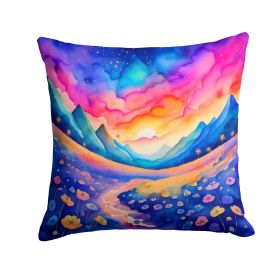 Colorful Periwinkles Throw Pillow Machine Washable, Indoor Outdoor Decorative Pillow for Couch, Bed or Patio, 14Hx14W (Default: Default)