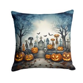 Pet Cemetery Spooky Halloween Throw Pillow Machine Washable, Indoor Outdoor Decorative Pillow for Couch, Bed or Patio, 14Hx14W (Default: Default)