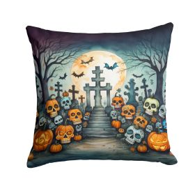 Calaveras Sugar Skulls Spooky Halloween Throw Pillow Machine Washable, Indoor Outdoor Decorative Pillow for Couch, Bed or Patio, 14Hx14W (Default: Default)