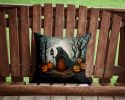 The Weeping Woman Spooky Halloween Throw Pillow Machine Washable, Indoor Outdoor Decorative Pillow for Couch, Bed or Patio, 14Hx14W