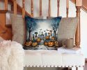 Pet Cemetery Spooky Halloween Throw Pillow Machine Washable, Indoor Outdoor Decorative Pillow for Couch, Bed or Patio, 14Hx14W