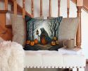 The Weeping Woman Spooky Halloween Throw Pillow Machine Washable, Indoor Outdoor Decorative Pillow for Couch, Bed or Patio, 14Hx14W