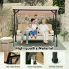 3 Seat Outdoor Porch Swing,Adjustable Canopy Porch Swings,Outdoor Swing with Stand, Glider Chair with Thicken Patio Swings