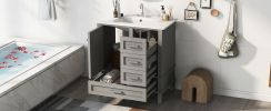 30" Bathroom Vanity , Modern Bathroom Cabinet with Sink Combo Set, Bathroom Storage Cabinet with a Soft Closing Door and 3 Drawers, Solid Wood Frame