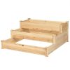 3 Tier Elevated Wooden Vegetable Garden Bed