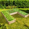 U-Shaped Wooden Garden Raised Bed for Backyard and Patio