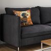 Dachshund Fall Throw Pillow Machine Washable, Indoor Outdoor Decorative Pillow for Couch, Bed or Patio, 14Hx14W