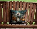 La Catrina Skeleton Spooky Halloween Throw Pillow Machine Washable, Indoor Outdoor Decorative Pillow for Couch, Bed or Patio, 14Hx14W