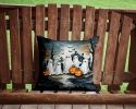 Ghosts Spooky Halloween Throw Pillow Machine Washable, Indoor Outdoor Decorative Pillow for Couch, Bed or Patio, 14Hx14W