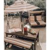 KidKraft Wooden Outdoor Double Chaise Lounge with Cup Holders, Patio Furniture for Kids or Pets, Espresso with Oatmeal