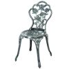 Patio Balcony Stylish Cast Aluminum Bistro Bar Table  Chair 3 Pcs Set